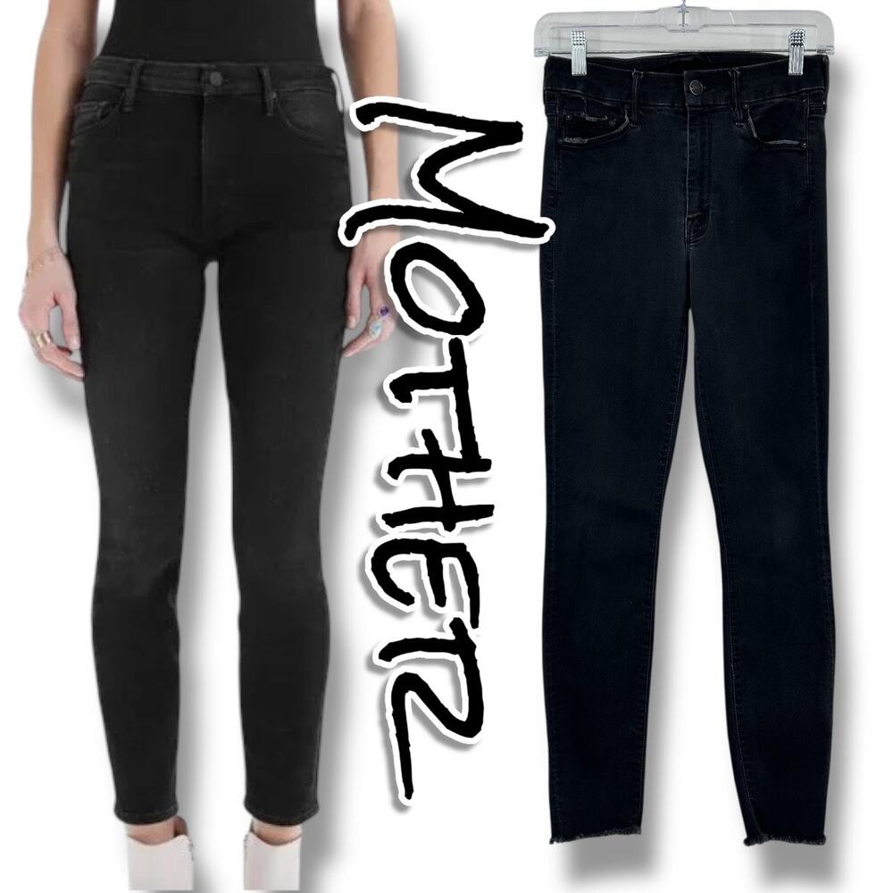 Mother The Looker Ankle Fray Jeans Not Guilty Dark Wash Womens Size 26